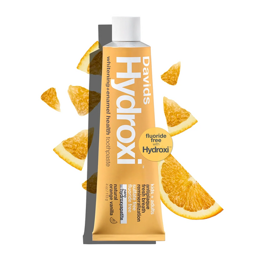 Davids Hydroxi whitening + enamel health, nano-hydroxyapatite toothpaste, kids + adults / orange vanilla