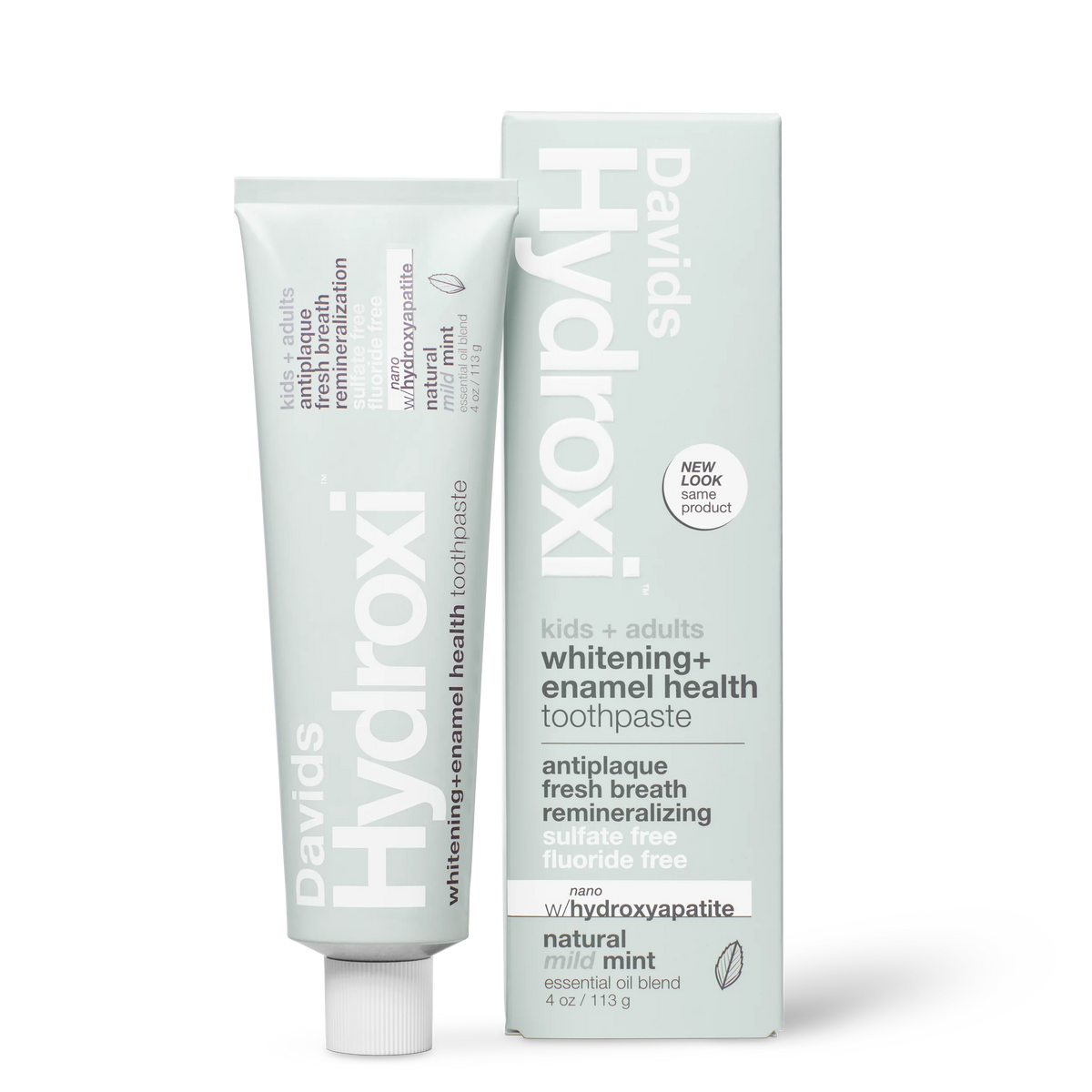 Davids Hydroxi™ whitening + enamel health, nano-hydroxyapatite toothpaste, kids+ adults / mild mint