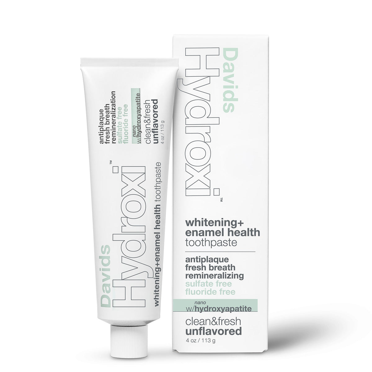 Davids Hydroxi™ whitening+enamel health nano hydroxyapatite premium toothpaste/unflavored