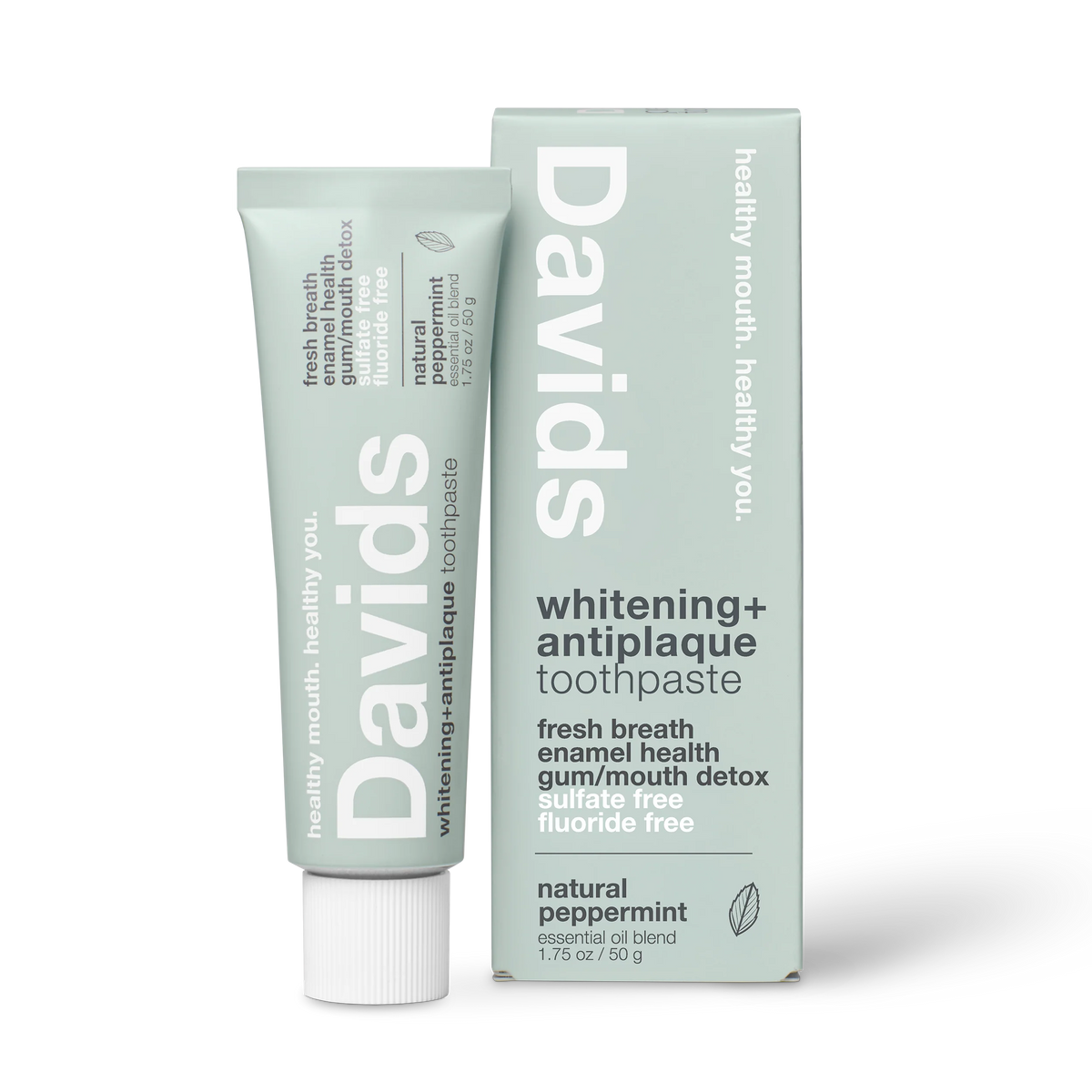 Davids travel size premium toothpaste / peppermint / 1.75 oz
