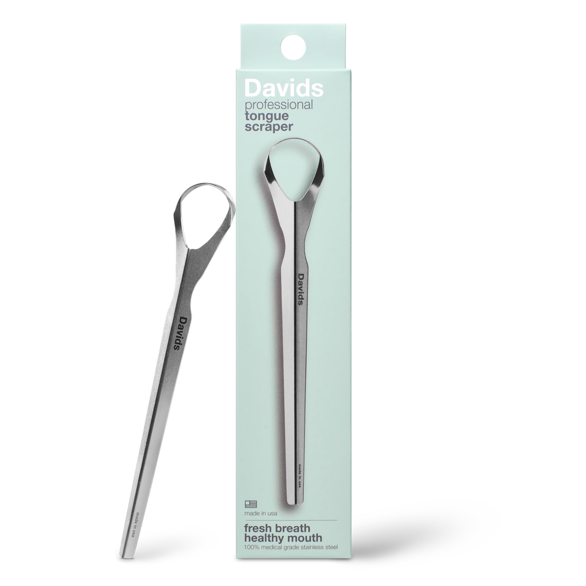 Davids stainless steel tongue scraper