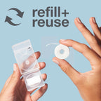 Davids Hydroxi™ expanding dental floss / refillable dispenser + refill / mint / 60m