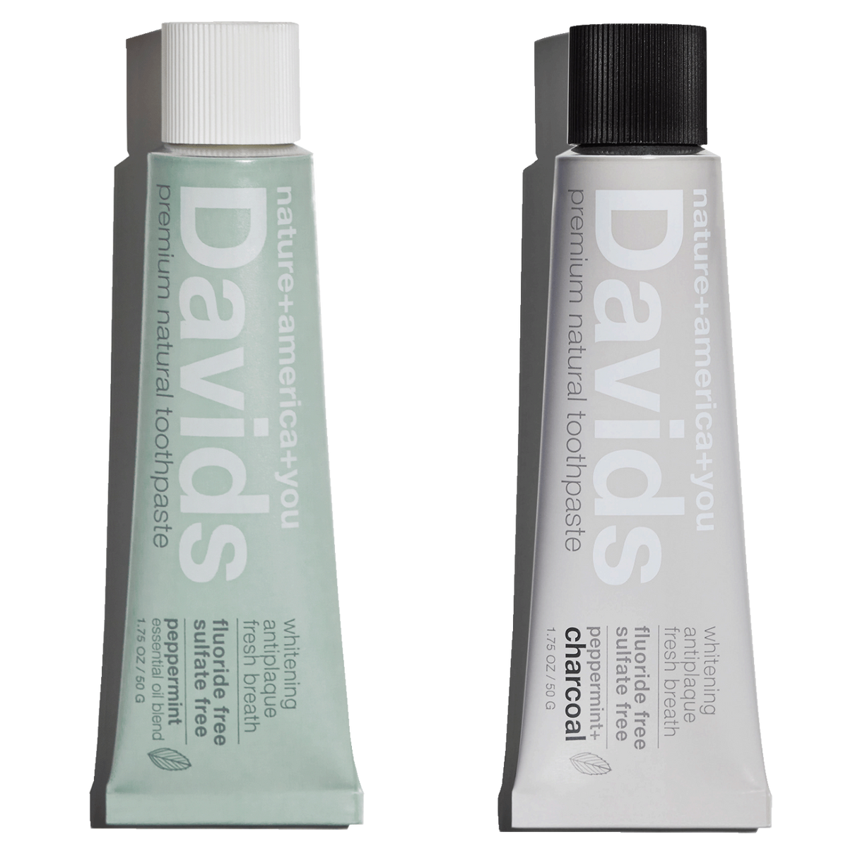 Davids travel size premium toothpaste / duo / 1.75 oz