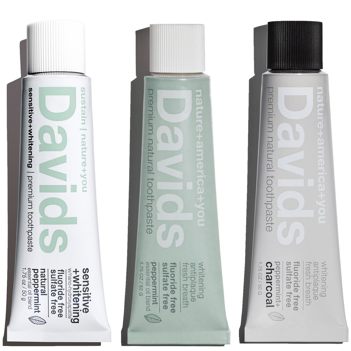 Davids travel size premium toothpaste / trial pack / 1.75 oz